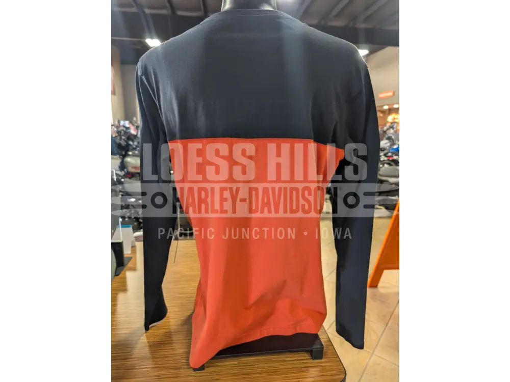 Harley-Davidson Men’s Orange & Black Color Block Long