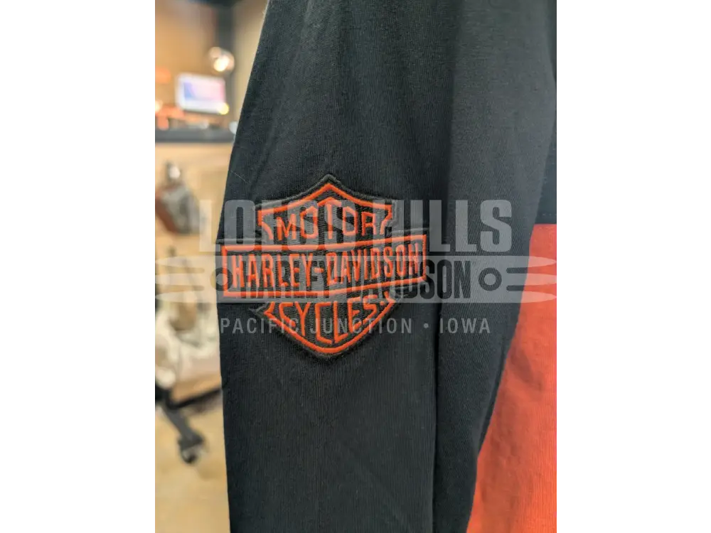 Harley-Davidson Men’s Orange & Black Color Block Long