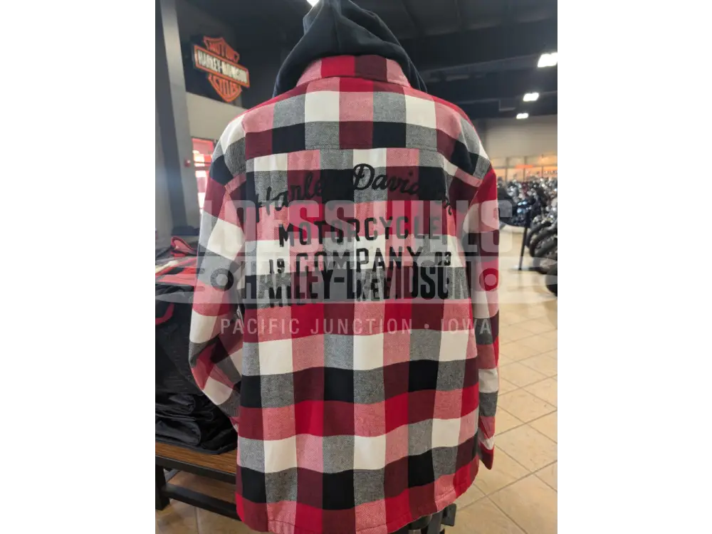 Harley-Davidson Men’s Red/Black Plaid Woven Heavy Shirt