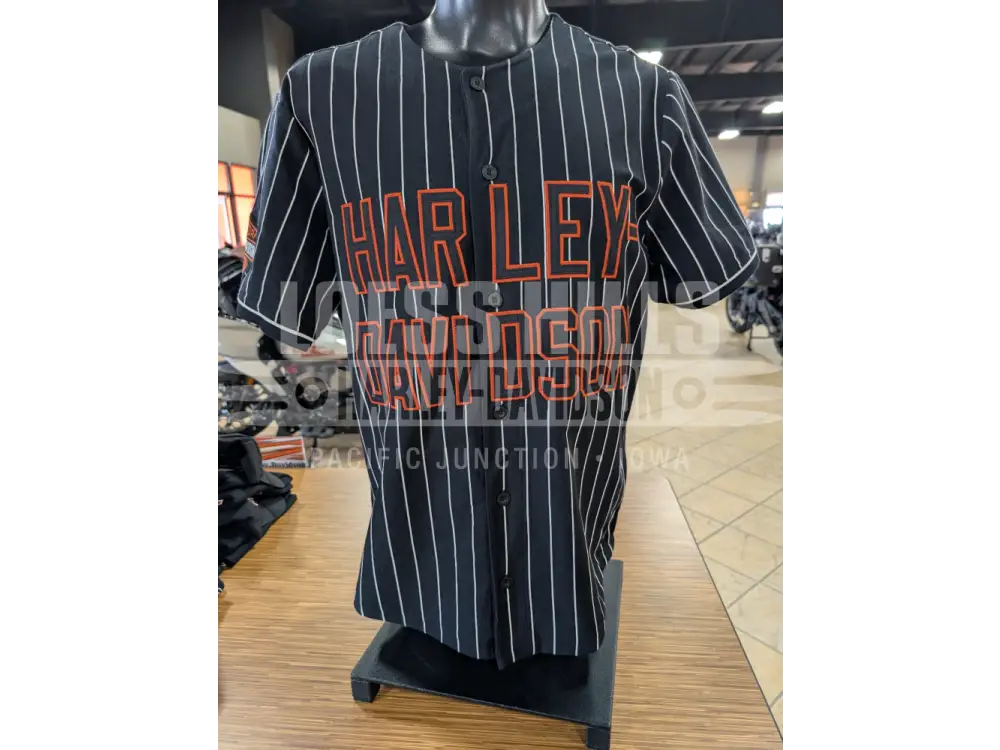 Harley-Davidson Men’s Striped Button-Up Baseball Jersey