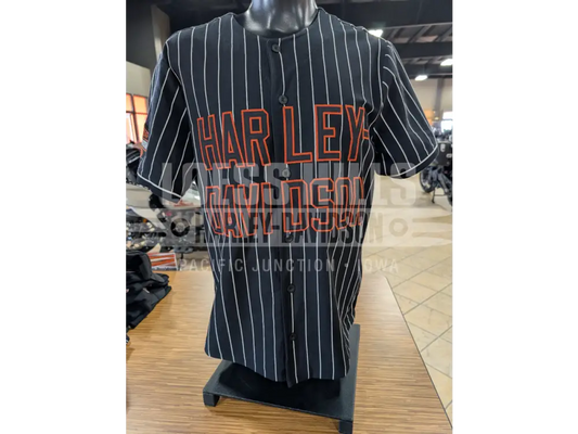 Harley-Davidson Men’s Striped Button-Up Baseball Jersey