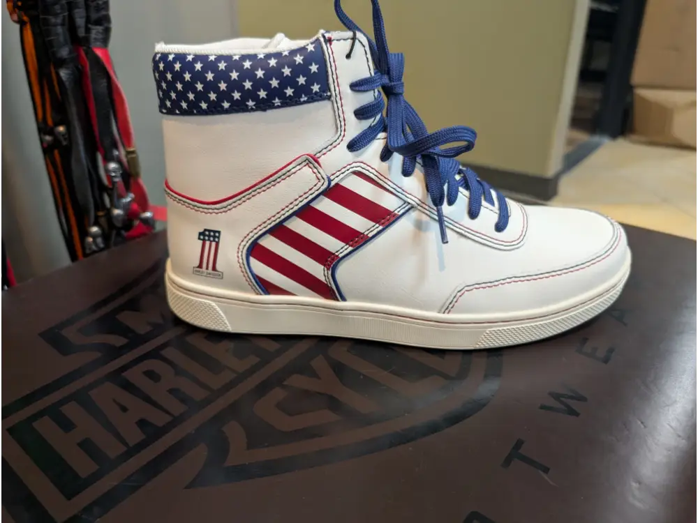 Harley-Davidson Men’s White RWB Grady Lace Up Shoes D96328
