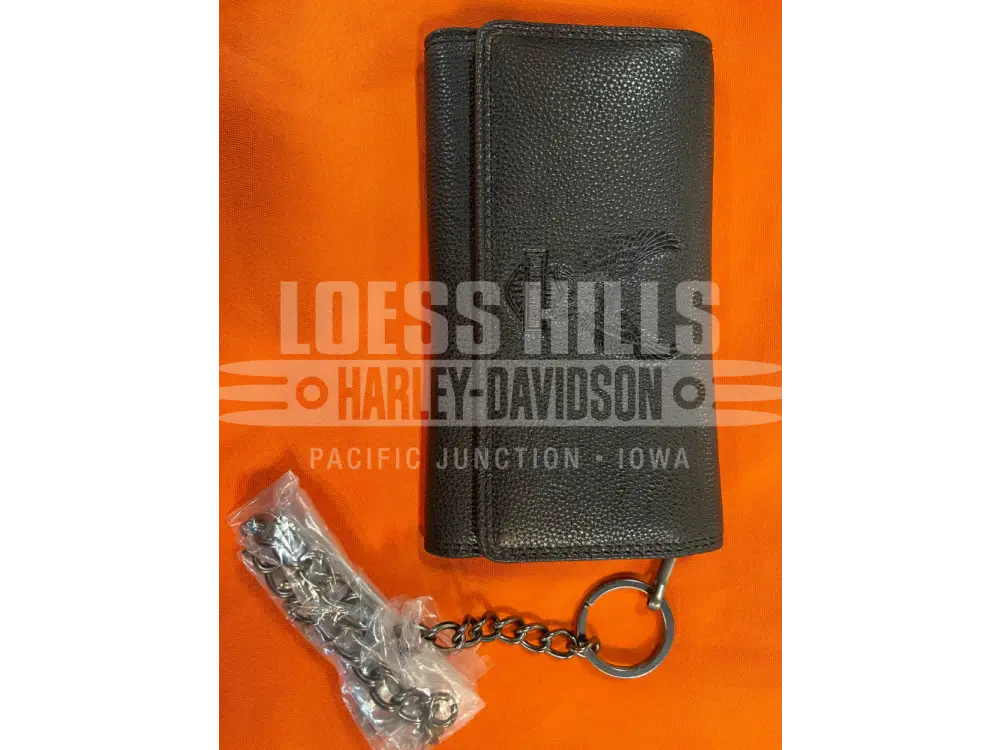Harley-Davidson Open B&S Trucker Trifold Chain Wallet