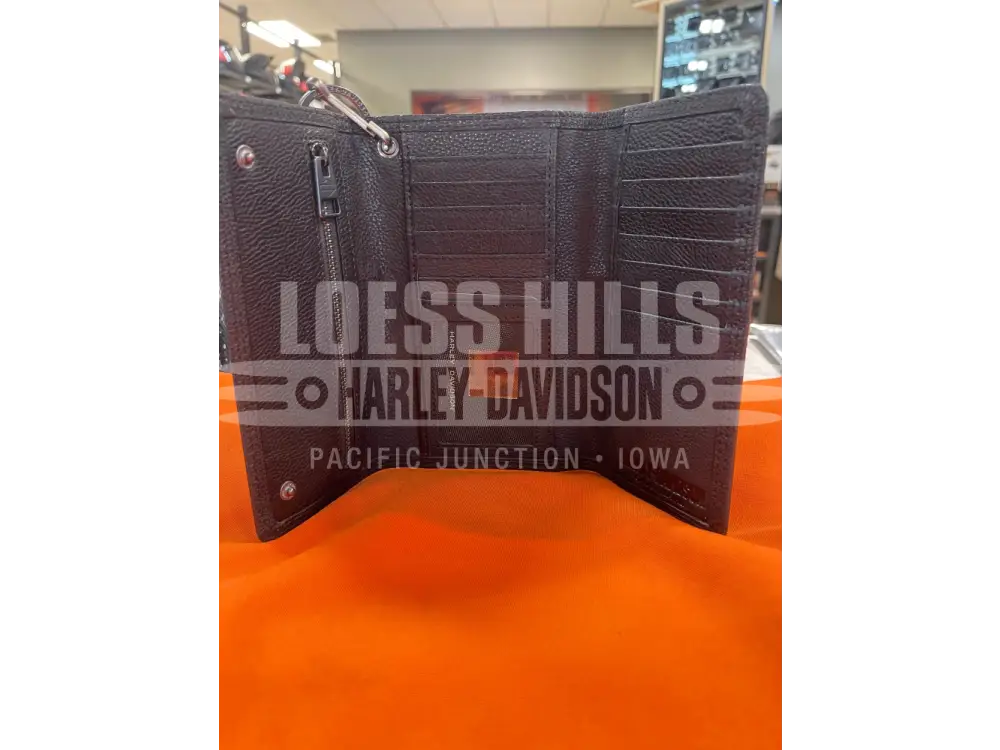 Harley-Davidson Open B&S Trucker Trifold Chain Wallet