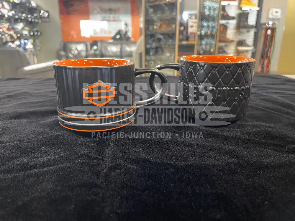 Harley-Davidson Open Bar & Shield Embossed Coffee Mug Set