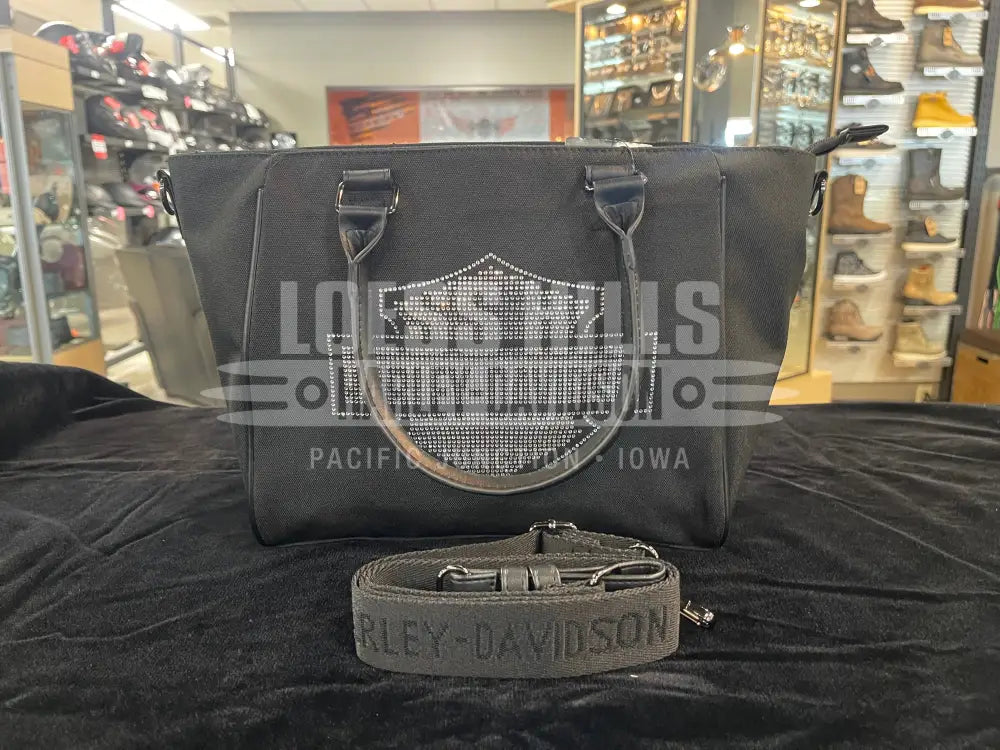 Harley-Davidson Open Bar & Shield Rhinestone Tote Bag