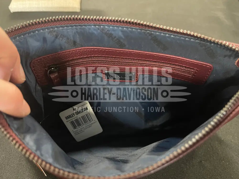 Harley-Davidson Ox Blood Push Lock Crossbody Purse MHW074