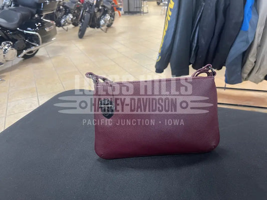 Harley-Davidson Ox Blood Push Lock Crossbody Purse MHW074