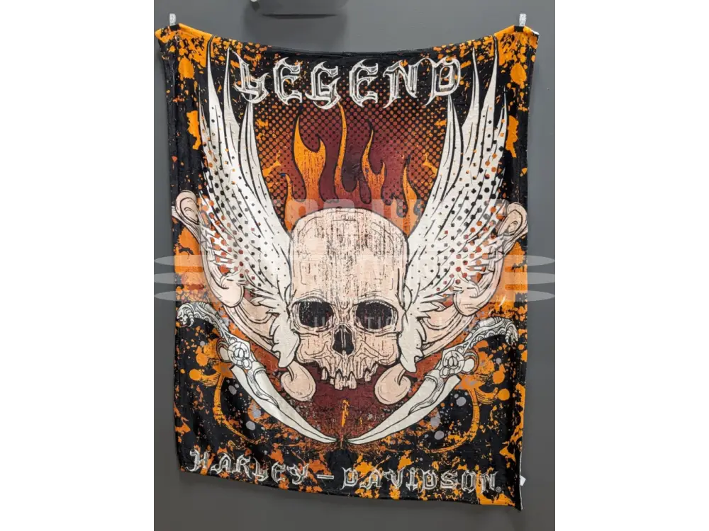 Harley-Davidson Snake and Skull Throw Blanket 1HDM/23600/03