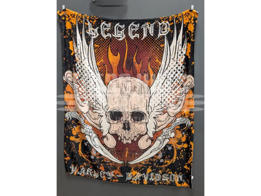 Harley-Davidson Snake and Skull Throw Blanket 1HDM/23600/03