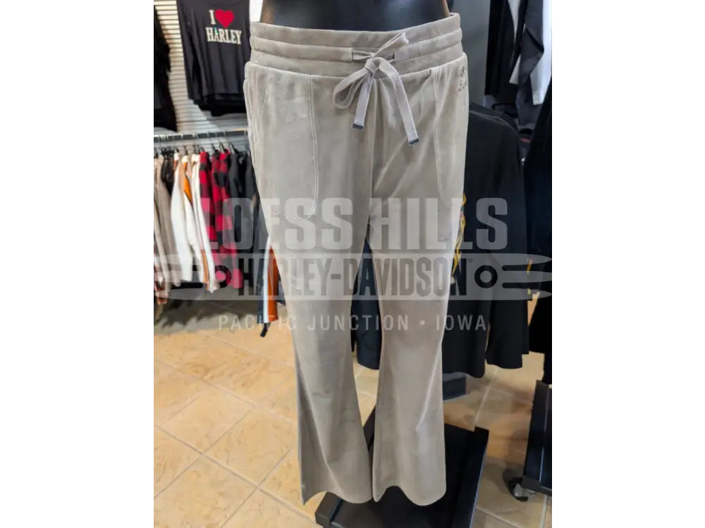 Harley-Davidson Women’s Beige Velour Bootcut Sweatpants