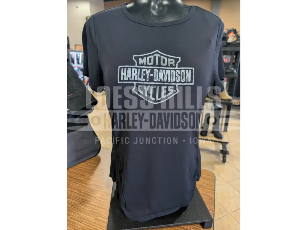 Harley-Davidson Women’s Black Beveled B&S Bling T-shirt