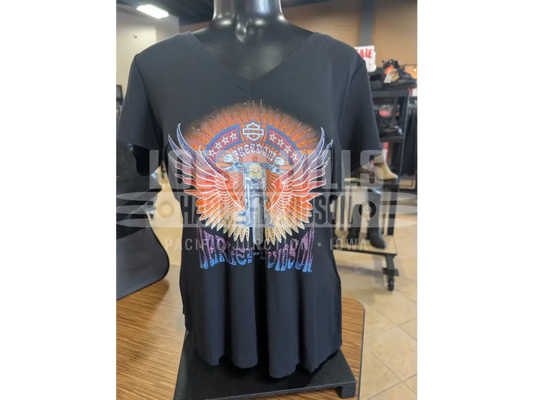 Harley-Davidson Women’s Black Bling Sunset Ride Lace Back