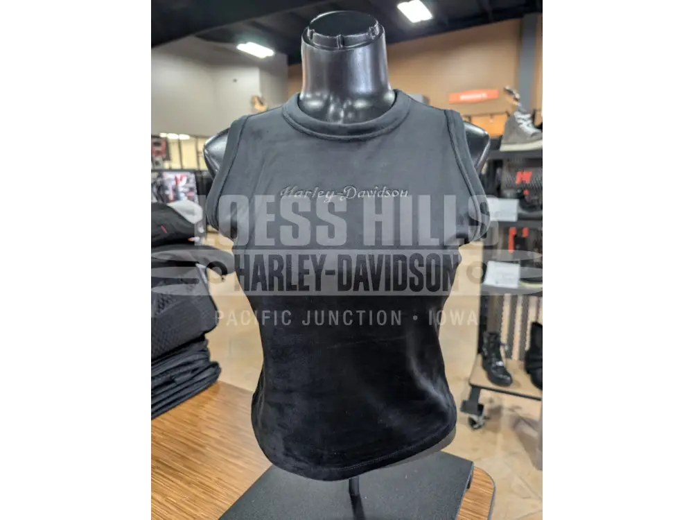 Harley-Davidson Women’s Black Velour Crew Neck Tank Top