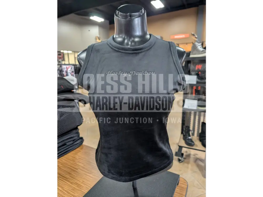Harley-Davidson Women’s Black Velour Crew Neck Tank Top