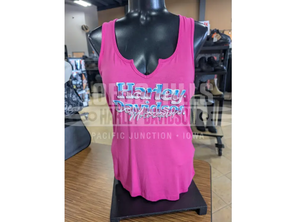 Harley-Davidson Women’s Bling Chromatic Pink Tank Top