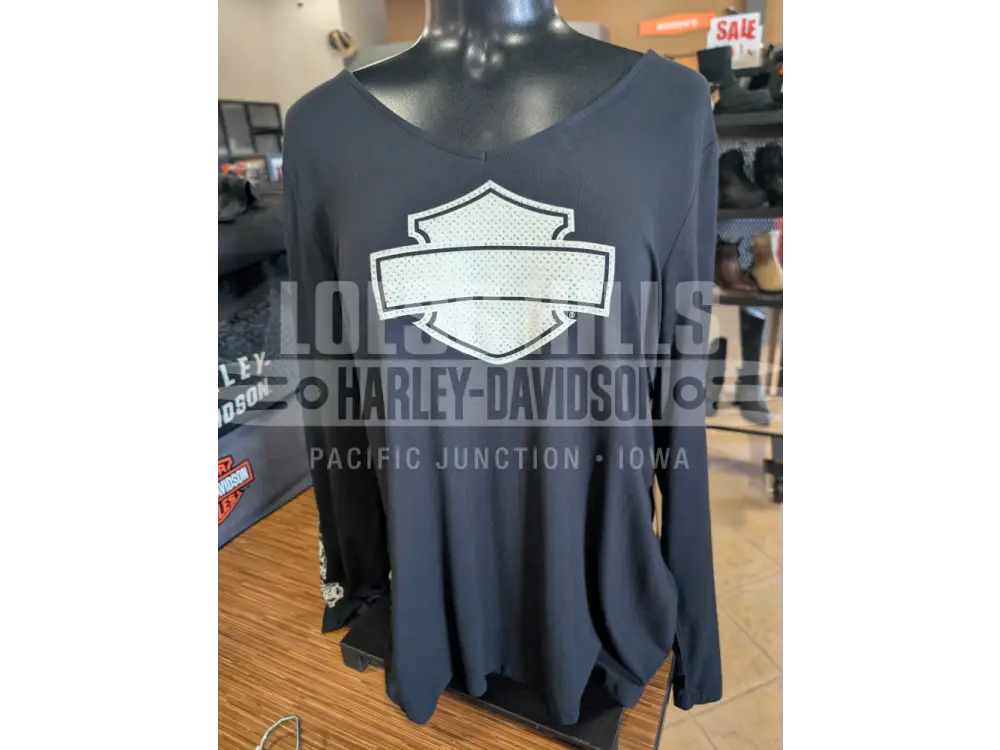 Harley-Davidson Women’s Bling Chrome Rose Black Lace Back
