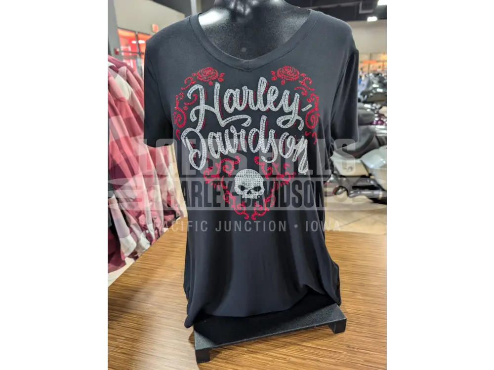 Harley-Davidson Women’s Bling HD Roses T-shirt 96355-26VW