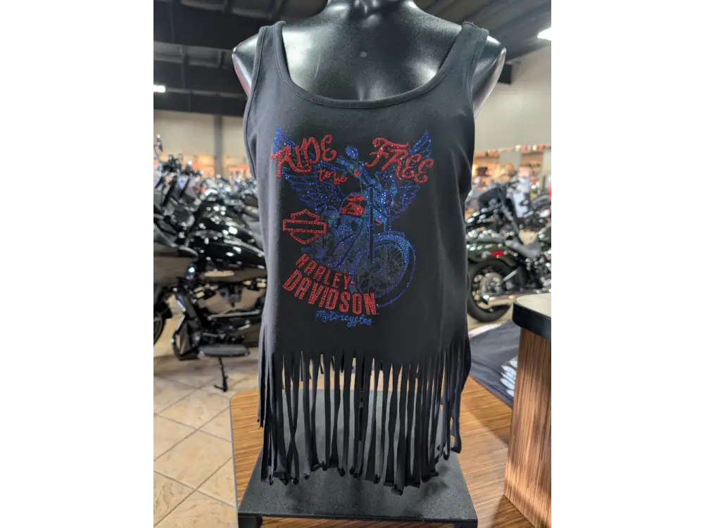 Harley-Davidson Women’s Blinged Ride To Be Free Fringe Hem
