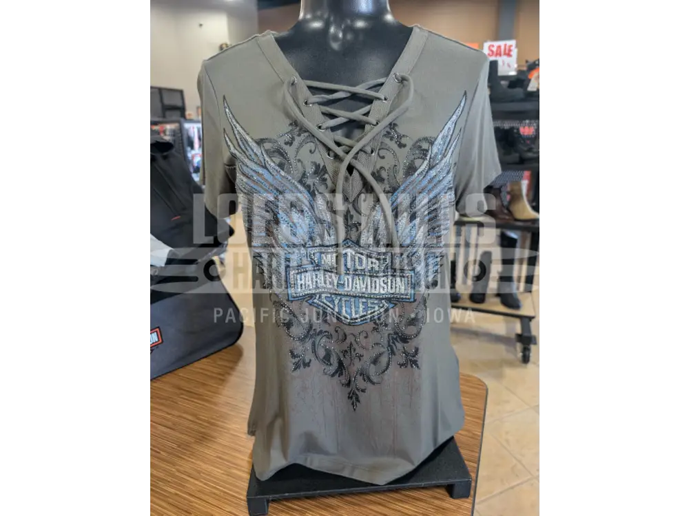 Harley-Davidson Women’s Green Dark Angel Bling Lace-Up