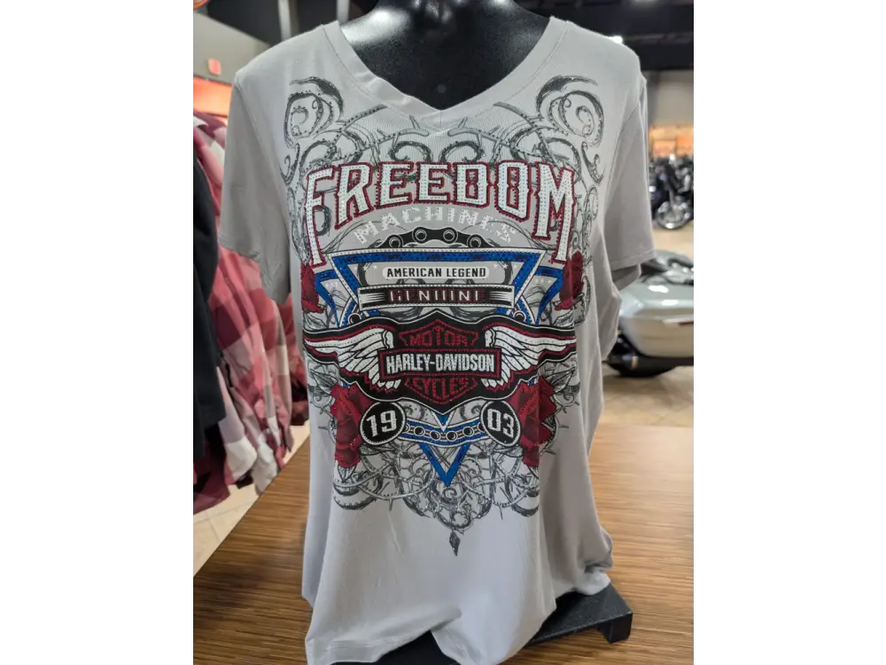 Harley-Davidson Women’s Grey Highway Rider Bling T-shirt