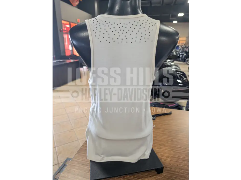 Harley-Davidson Women’s Off-White Slow Burn Bling Tank Top