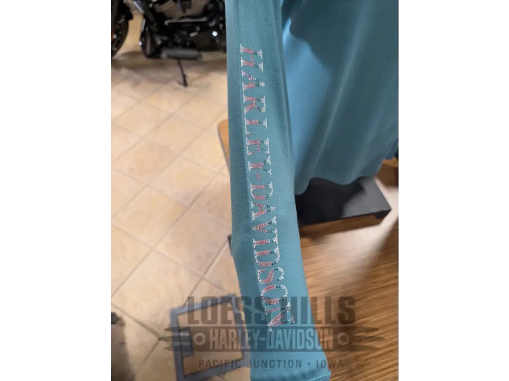 Harley-Davidson Women’s Rustic Teal Winged Bling Long