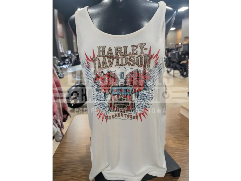 Harley-Davidson Women’s White Road Trip Blinged Tank Top