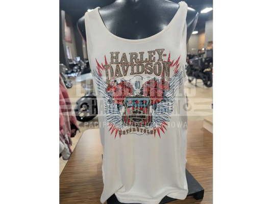 Harley-Davidson Women’s White Road Trip Blinged Tank Top
