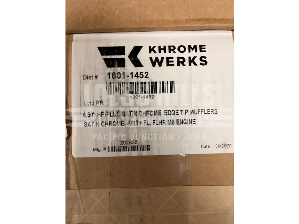 KHROME WERKS 4.5’’ Mufflers for Touring - Satin Khrome