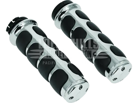 Kuryakyn ISO Grips Without Throttle Boss Dual Cable Chrome
