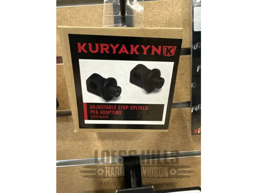 Kuryakyn NOS OEM Adjustable Stop Splined Peg Adapters Black