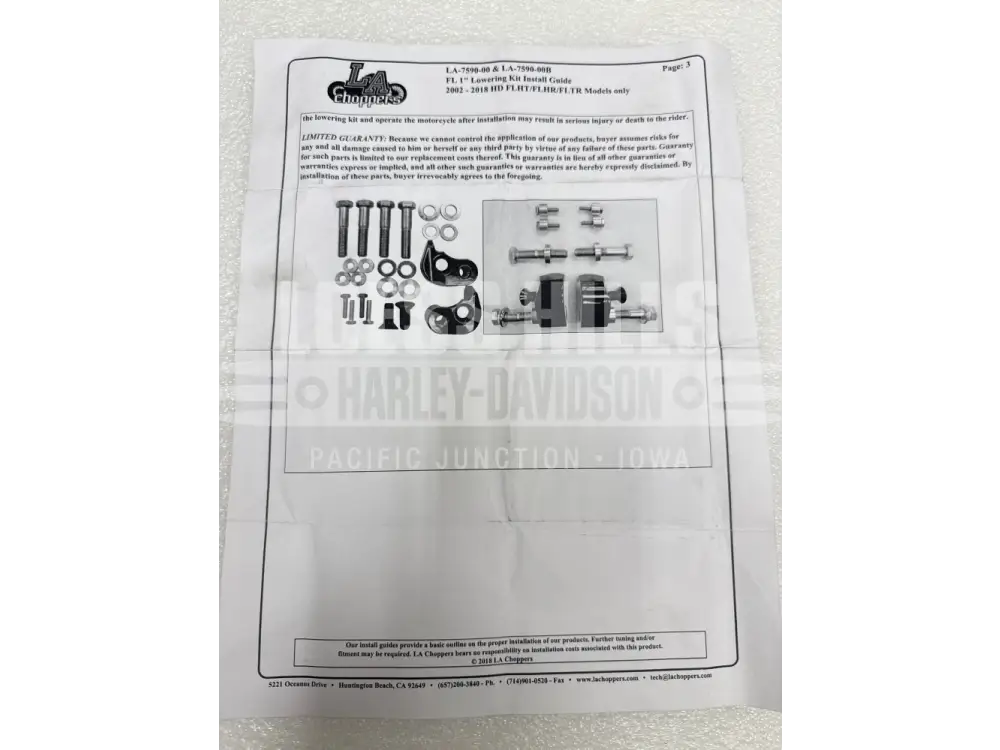 LA Choppers 02-14 Harley-Davidson FL Lowering Kit: