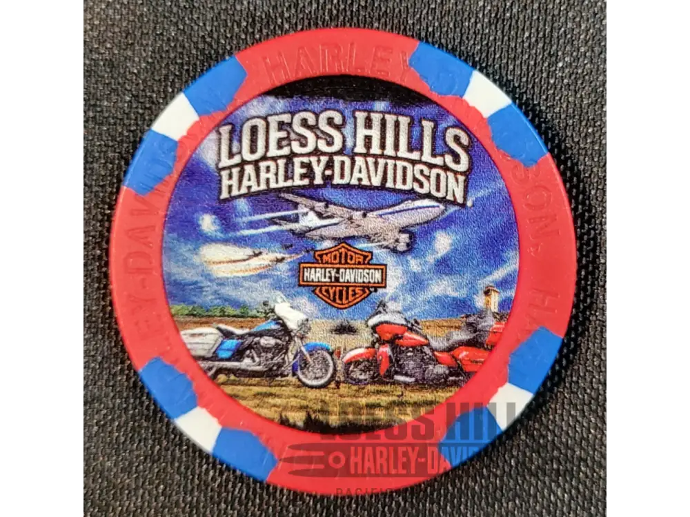 Loess Hills H-D Airplane Poker Chip CHIP-AIR - Red/Blue