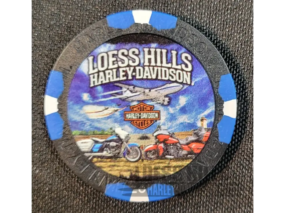 Loess Hills H-D Airplane Poker Chip CHIP-AIR - Black/Blue