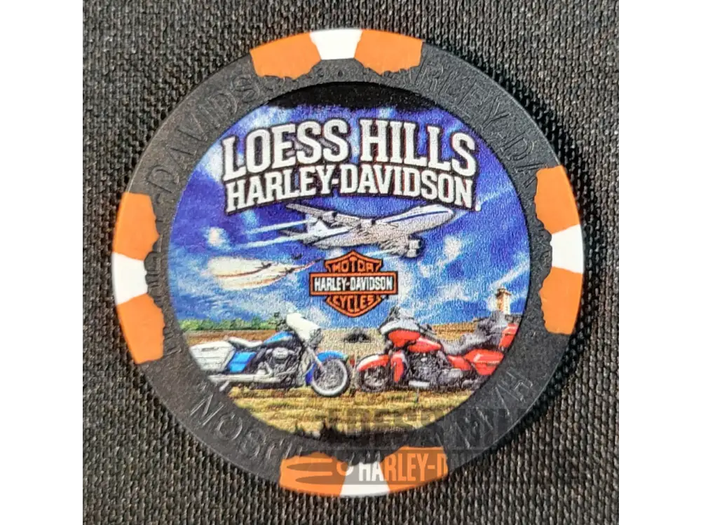 Loess Hills H-D Airplane Poker Chip CHIP-AIR - Black/Orange