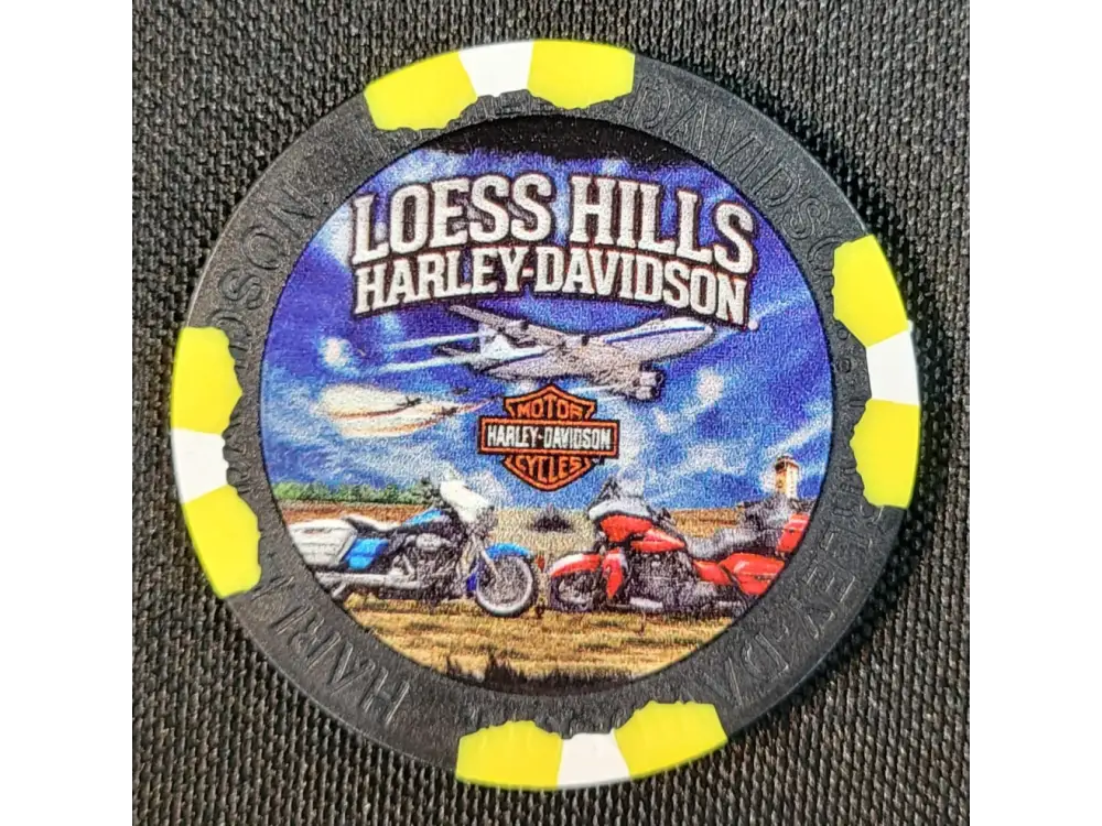 Loess Hills H-D Airplane Poker Chip CHIP-AIR - Black/Yellow