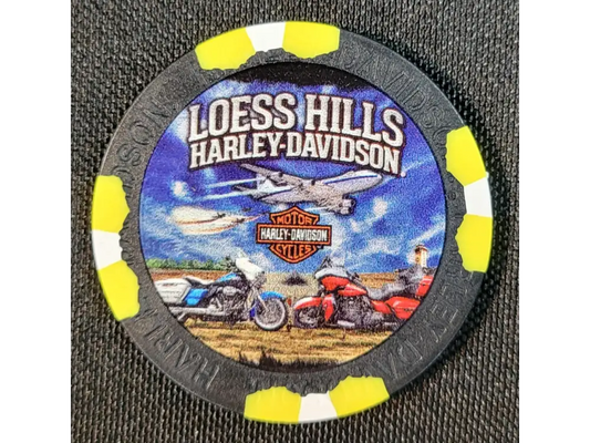 Loess Hills H-D Airplane Poker Chip CHIP-AIR - Black/Yellow