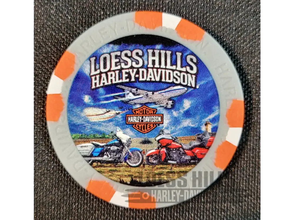 Loess Hills H-D Airplane Poker Chip CHIP-AIR - Gray/Orange