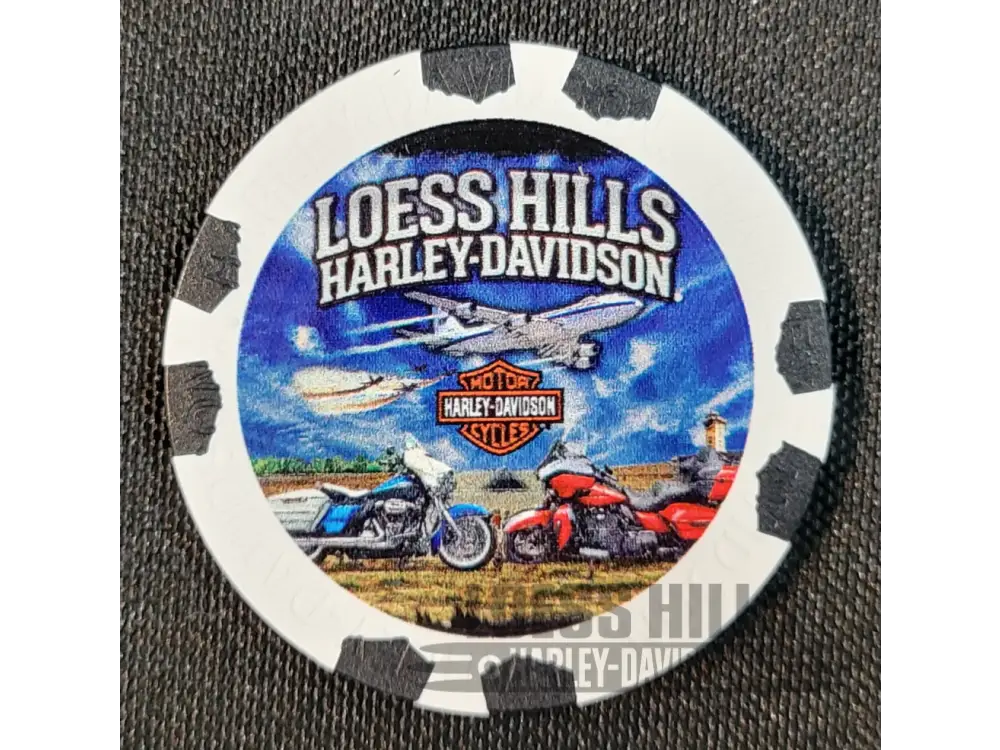 Loess Hills H-D Airplane Poker Chip CHIP-AIR - White/Black