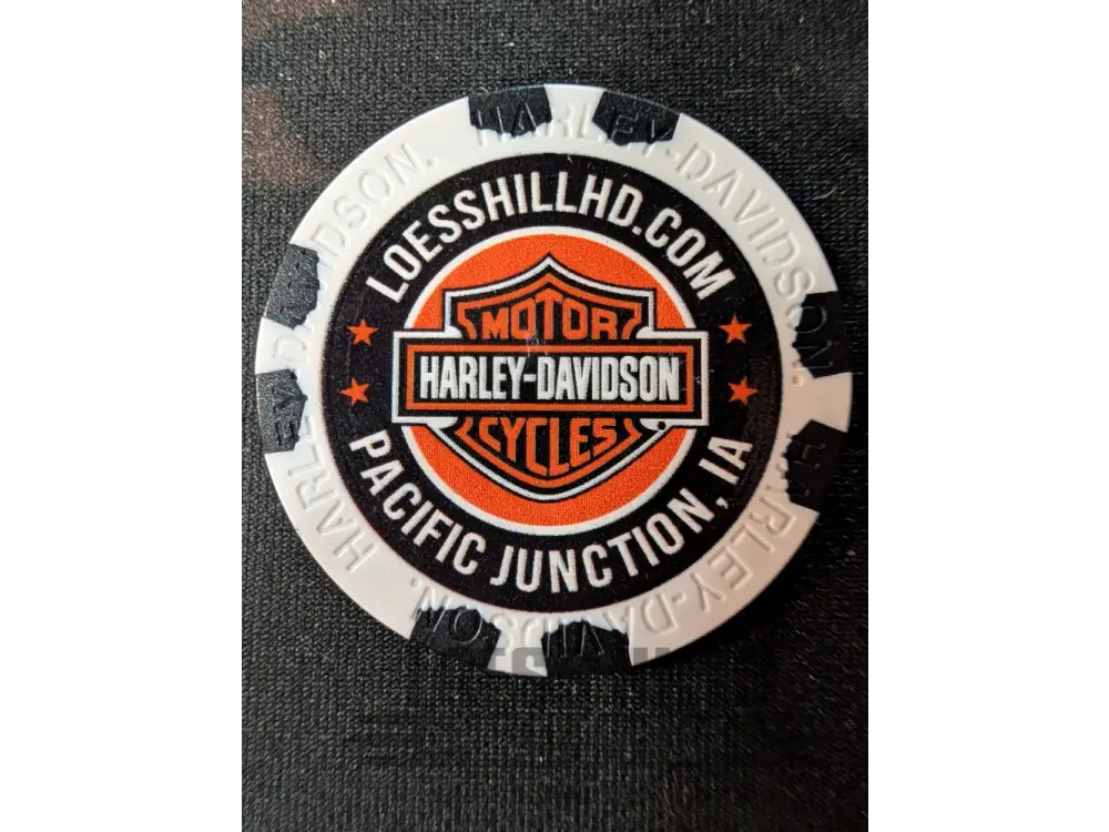 Loess Hills H-D Skull & Pistons Poker Chip CHIP-SKL