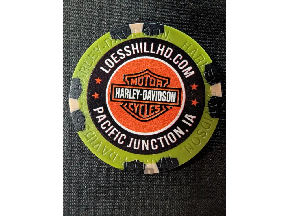 Loess Hills H-D Skull & Pistons Poker Chip CHIP-SKL