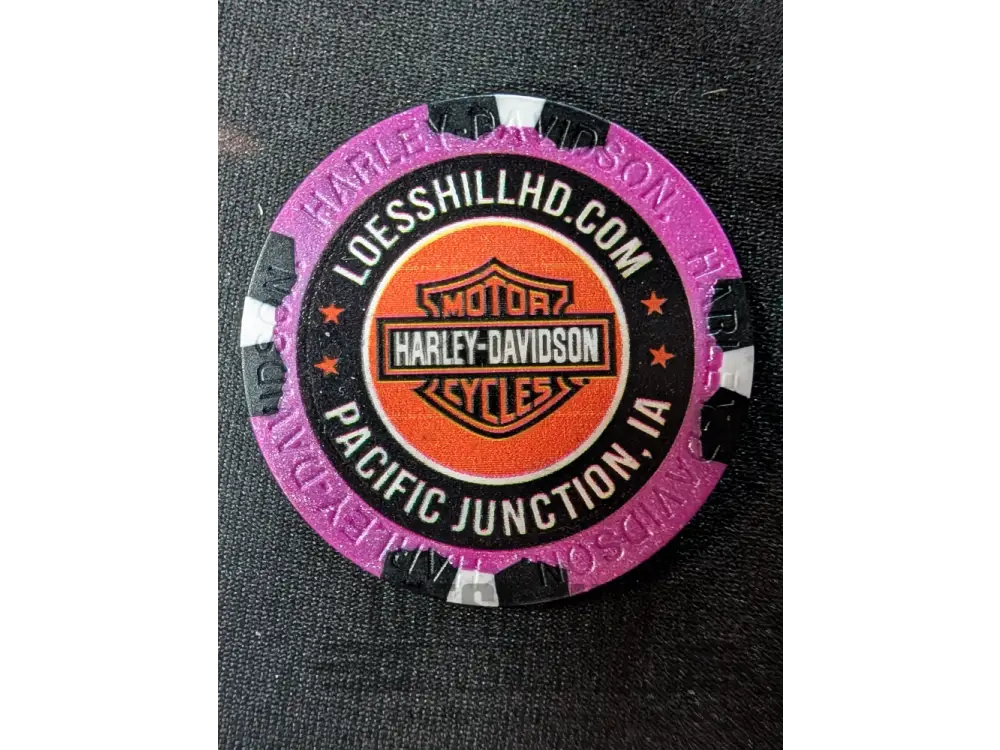 Loess Hills H-D Skull & Pistons Poker Chip CHIP-SKL
