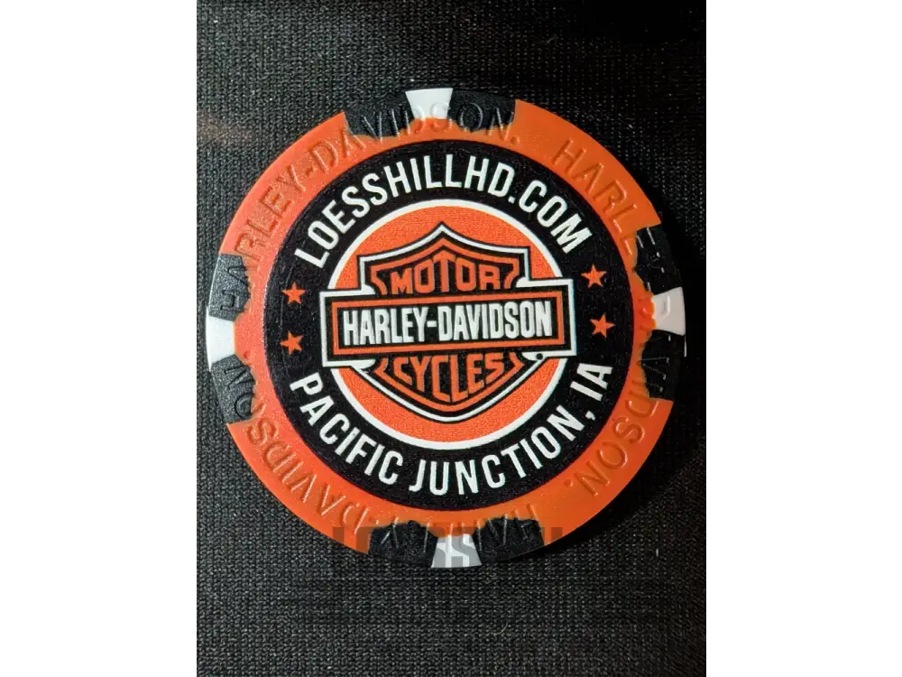 Loess Hills H-D Skull & Pistons Poker Chip CHIP-SKL