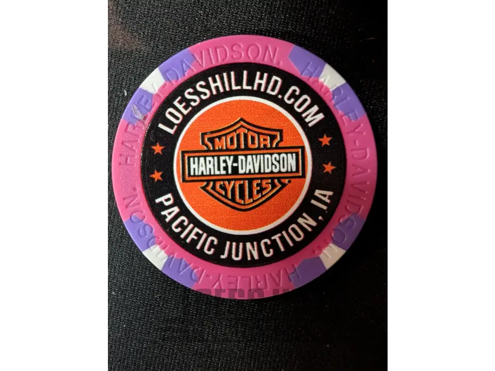 Loess Hills H-D Skull & Pistons Poker Chip CHIP-SKL