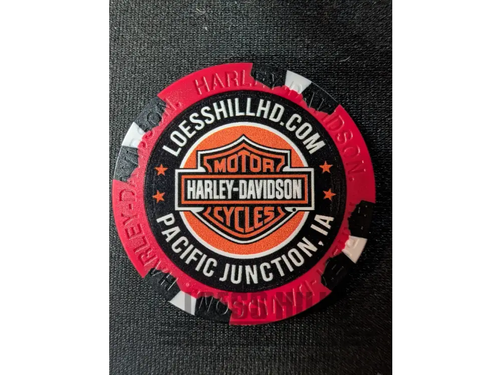 Loess Hills H-D Skull & Pistons Poker Chip CHIP-SKL