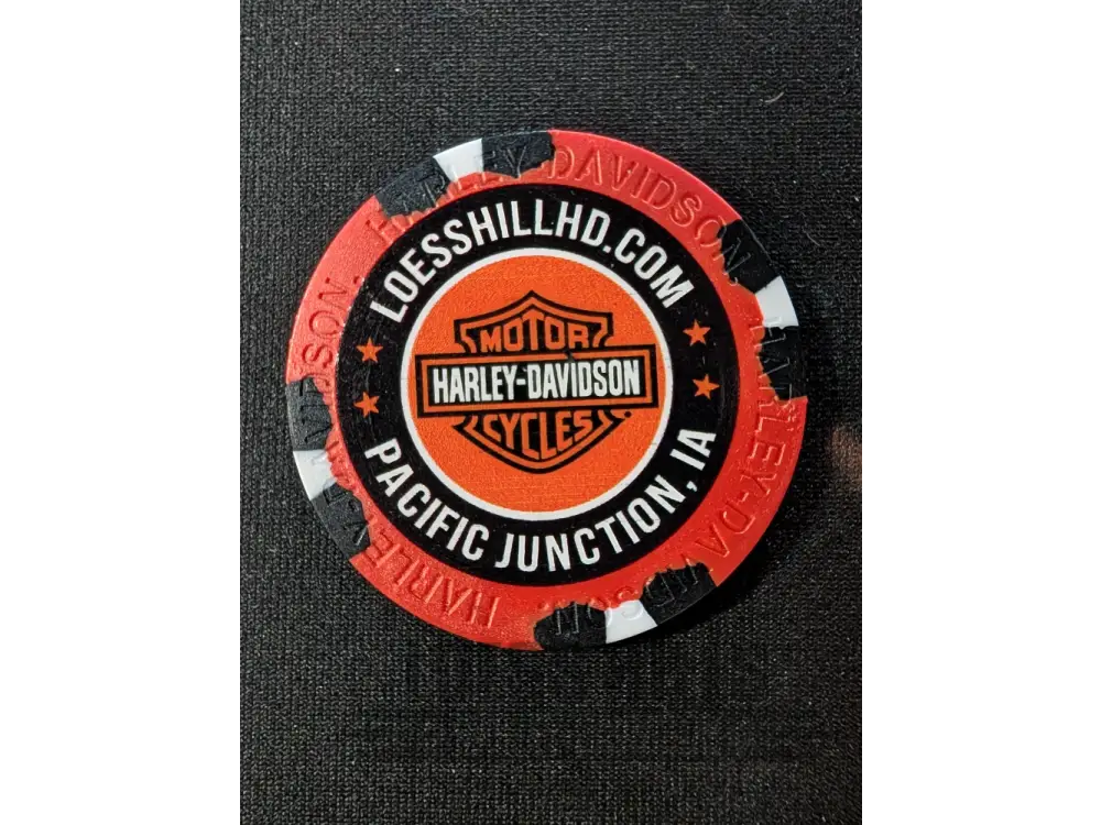 Loess Hills H-D Skull & Pistons Poker Chip CHIP-SKL