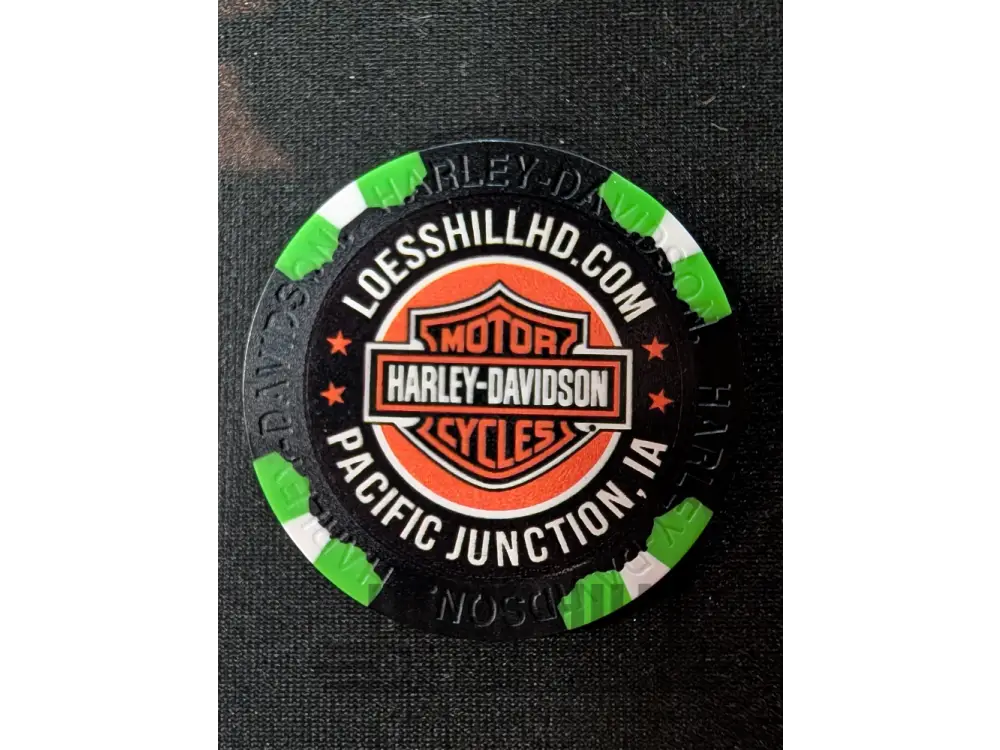 Loess Hills H-D Skull & Pistons Poker Chip CHIP-SKL