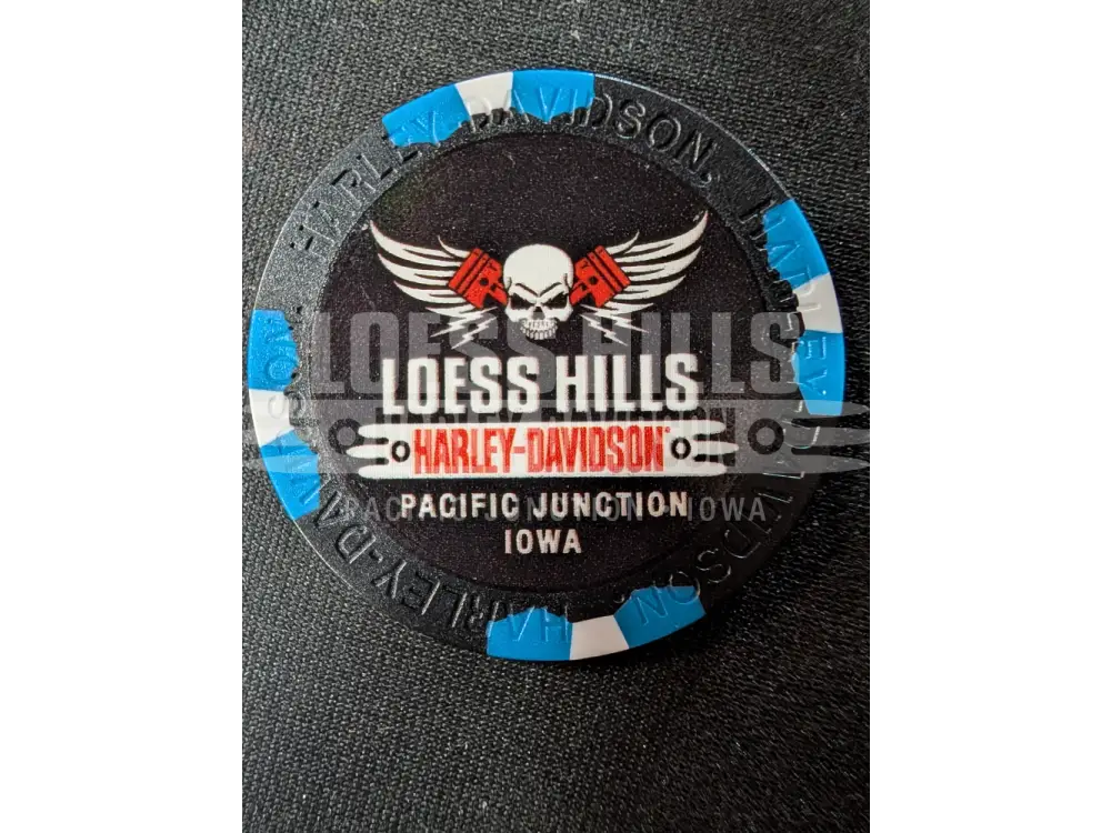 Loess Hills H-D Skull & Pistons Poker Chip CHIP-SKL