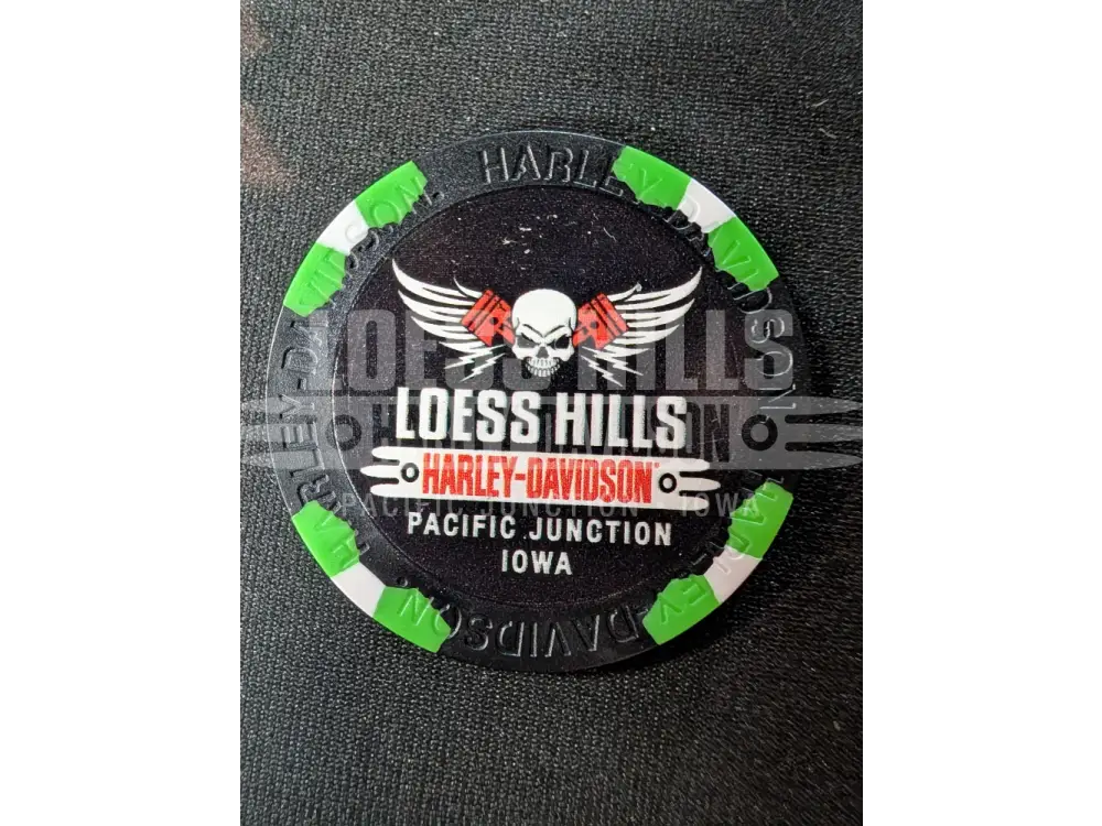 Loess Hills H-D Skull & Pistons Poker Chip CHIP-SKL